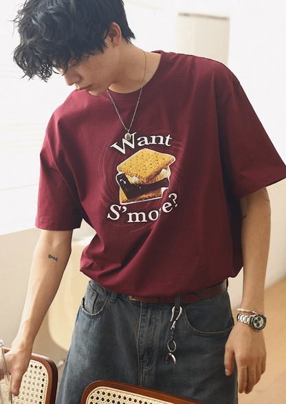 mcmxciii / FS-119 Bordeaux burgundy and chocolate chip cookies T-shirt