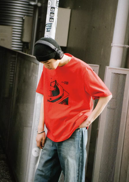 YOSHIYOYI / FS-122 vinyl collectors retro film print short-sleeved T-shirt