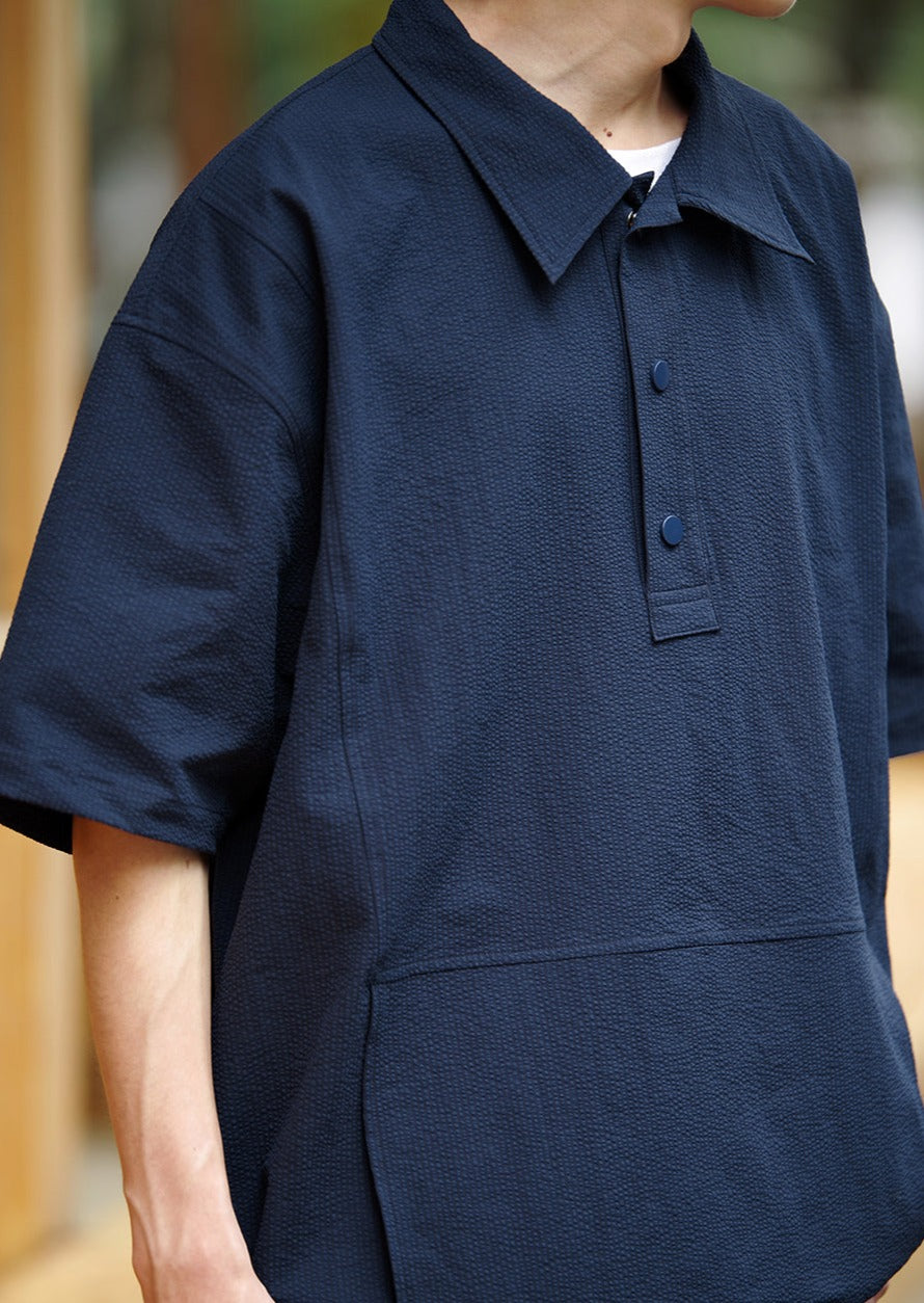 NOCLUE / FS-163 polo collar retro silhouette design short-sleeved shirt