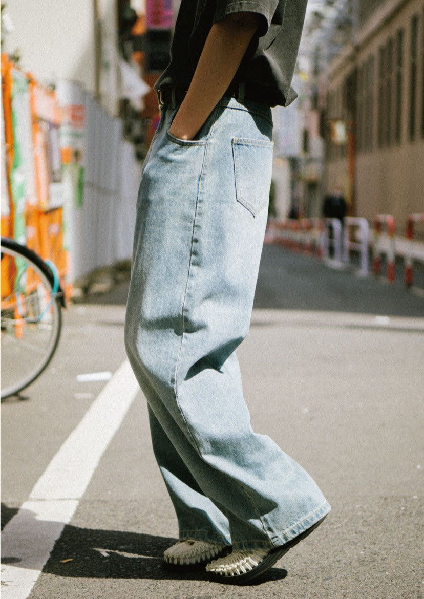 YOSHIYOYI / FS-061 Japanese retro washed straight jeans