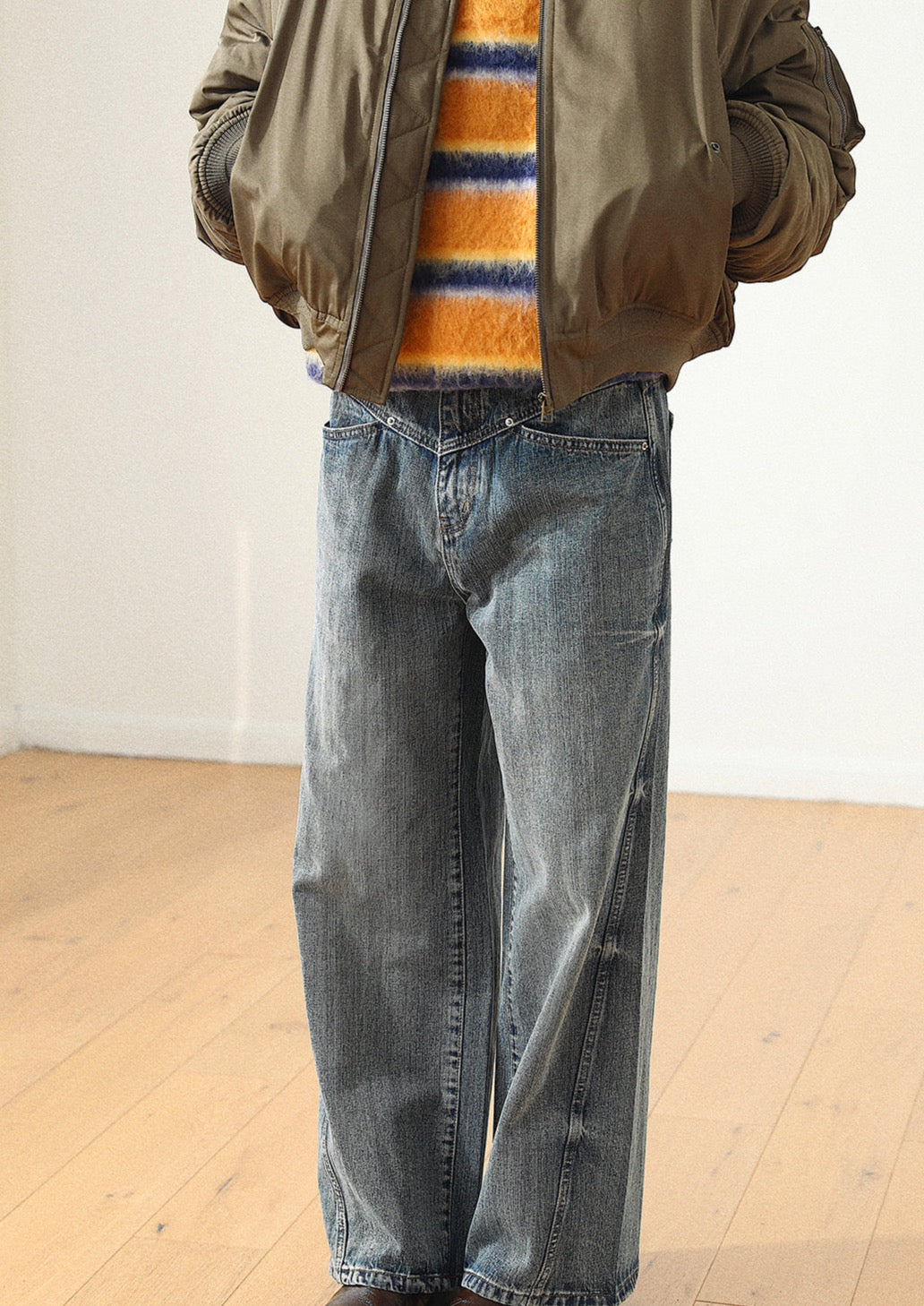 mcmxciii / FS-252 diagonal side seam straight jeans