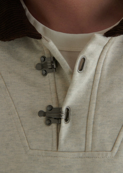 EviStub / FS-193 Metal Button Vintage Terry Pullover Sweatshirt