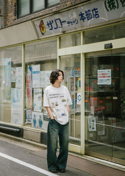 YOSHIYOYI / FS-111  retro print short-sleeved t-shirt