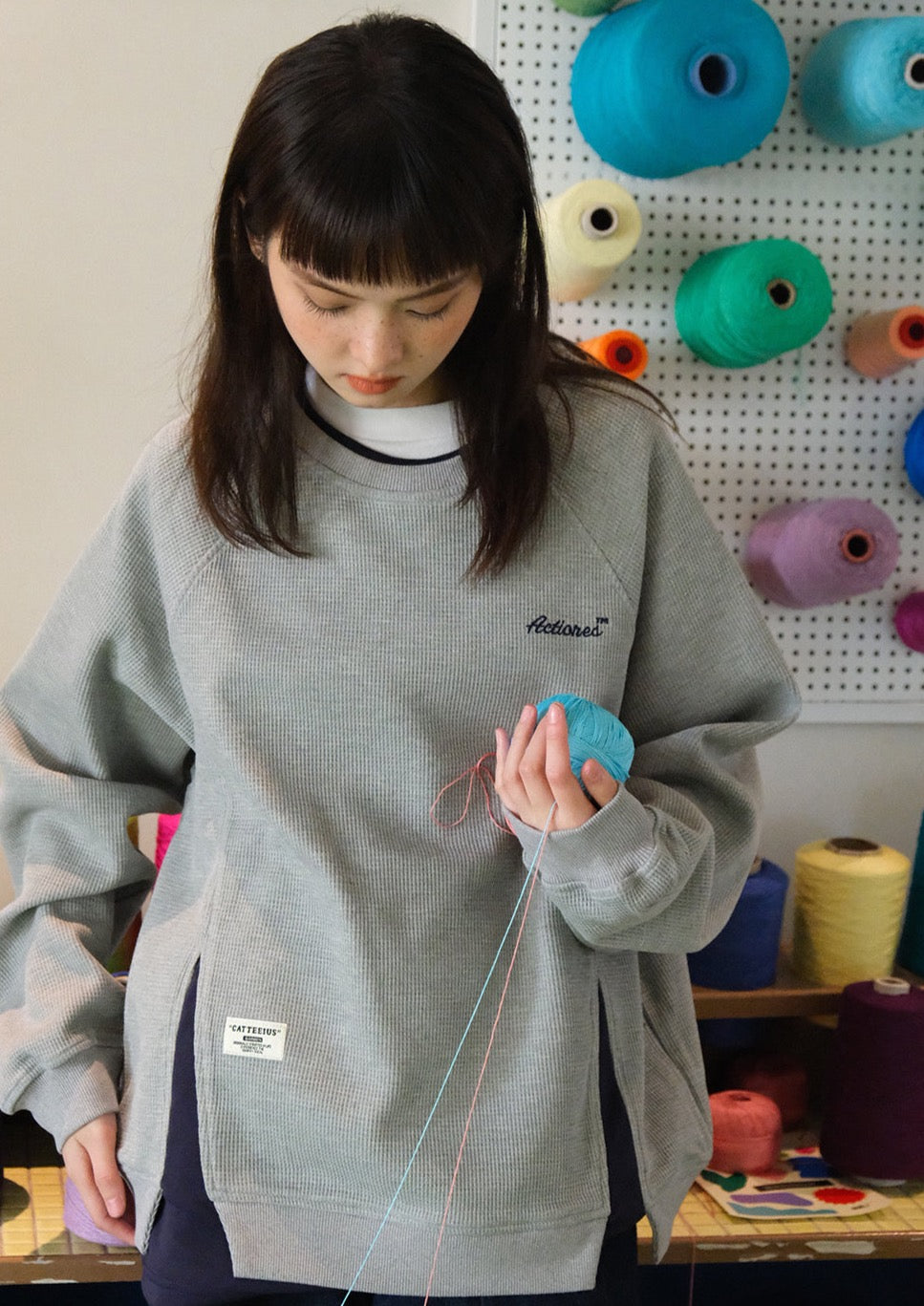FUMA / FS-234 embroidery niche neck sweatshirt