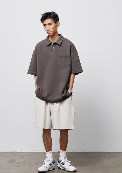 Vavues / FS-143 simple basic solid color polo shirt
