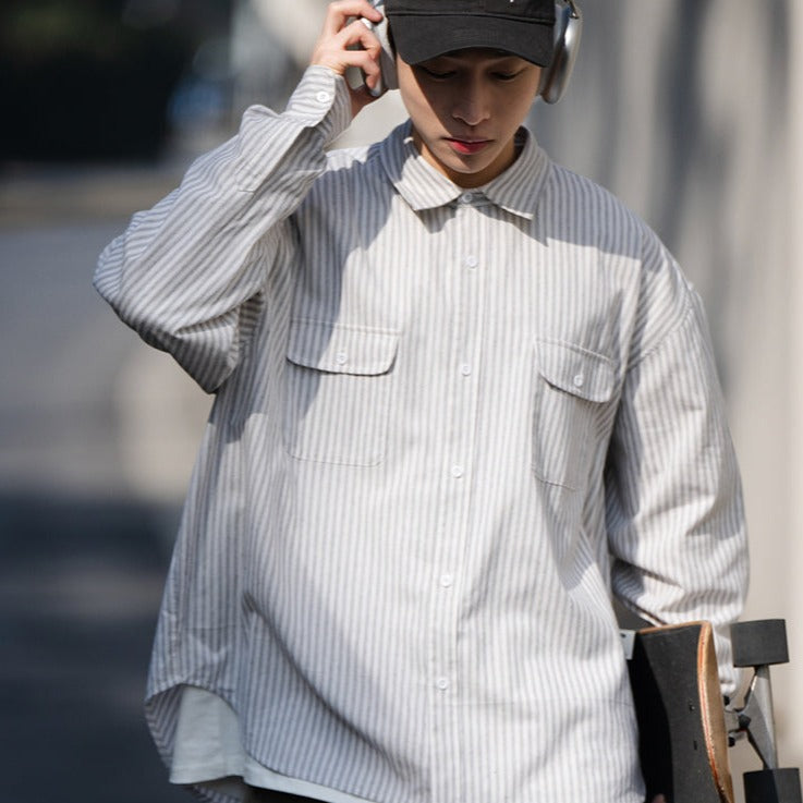 BELLKENIDEA / FS-271 Profile Striped Shirt Long Sleeve