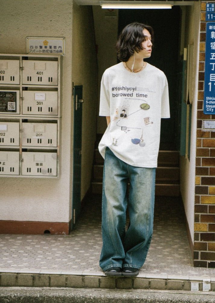 YOSHIYOYI / FS-111 retro print short-sleeved t-shirt