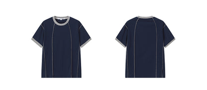 YOSHIYOYI / FS-096 stitching design short-sleeved T-shirt