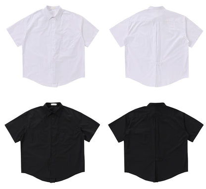 NOCLUE / F-064 Japanese retro casual solid color shirt