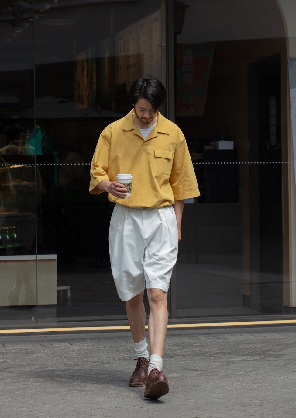 NOEARS / FS-130 apricot casual work five-part pants