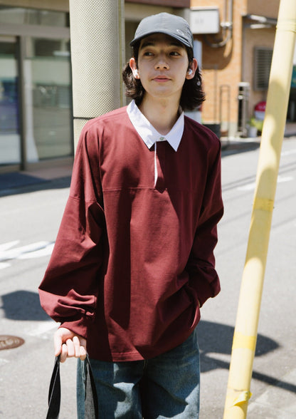 YOSHIYOYI / FS-151 retro color collision lapel polo shirt