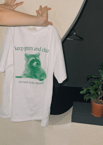 Longroad / FS-174 bear print short-sleeved t-shirt