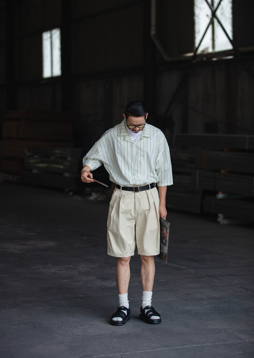 NOEARS / FS-130 apricot casual work five-part pants