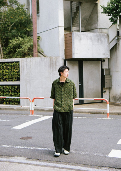 YOSHIYOYI / FS-052 Retro anti-wrinkle printed short-sleeved