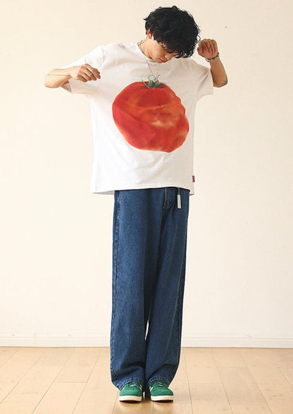 mcmxciii / FS-056  tomato creative short-sleeved T-shirt