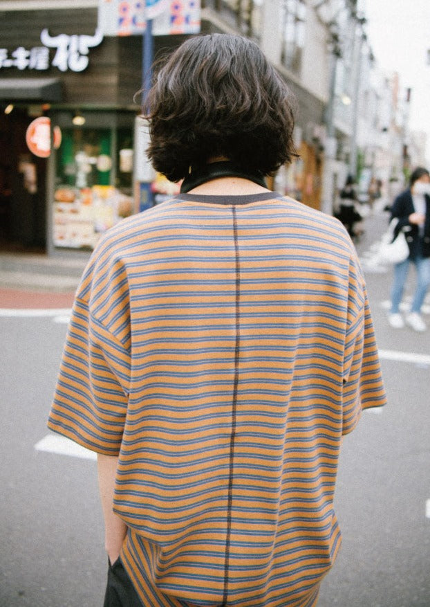 YOSHIYOYI / FS-048 Heavyweight striped short-sleeved