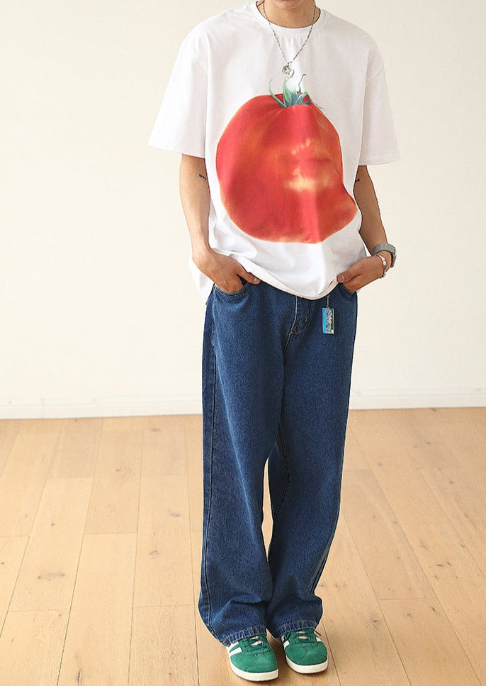 mcmxciii / FS-056  tomato creative short-sleeved T-shirt