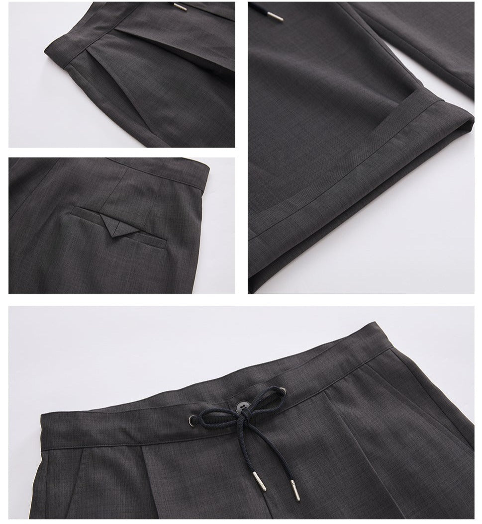 YOSHIYOYI / FS-047 डार्क ग्रे कैजुअल पैंट