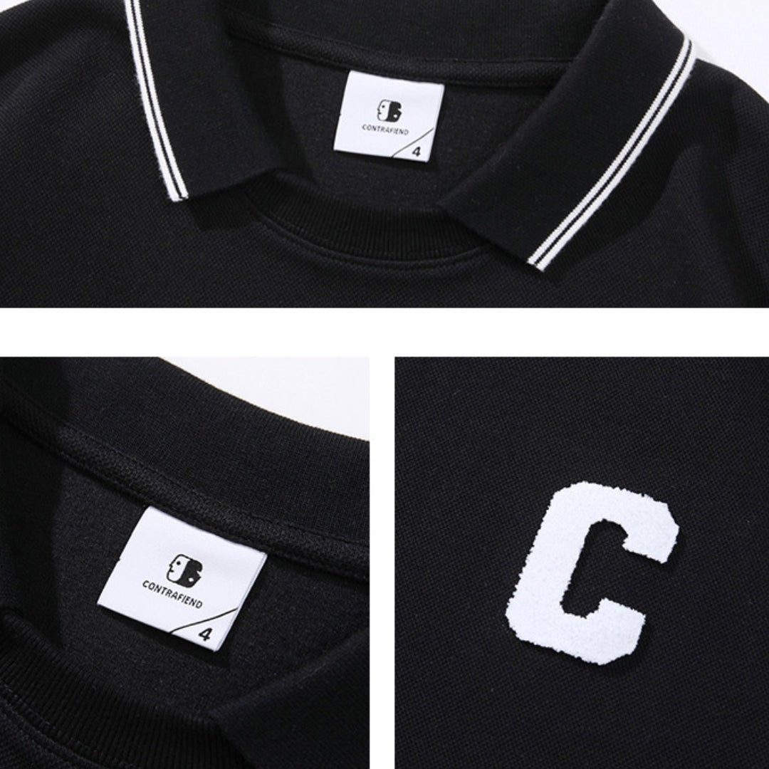 CONTRAFIEND / FS-009 College Style Loose Polo - FREE STACK